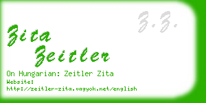 zita zeitler business card